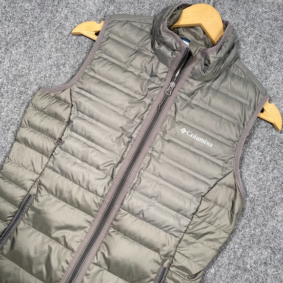 Columbia Puffer Vest Womens Extra Small Gray Duck Down 650 Fill Quilted Hiking - Picture 1 of 9